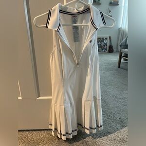 Wilson White Sleeveless Dress with Navy Trim